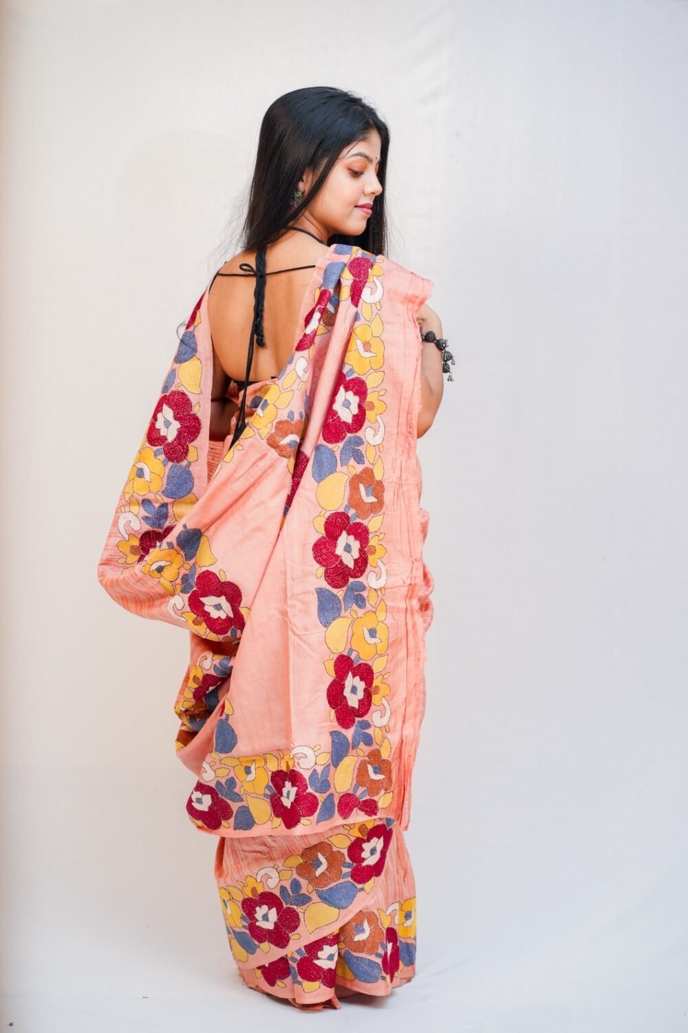 Tussar kanthastich saree - Image 3