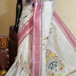 Handloom cotton kantha work saree