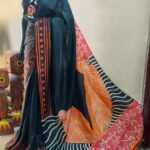 Katan Silk Saree with Hand Print