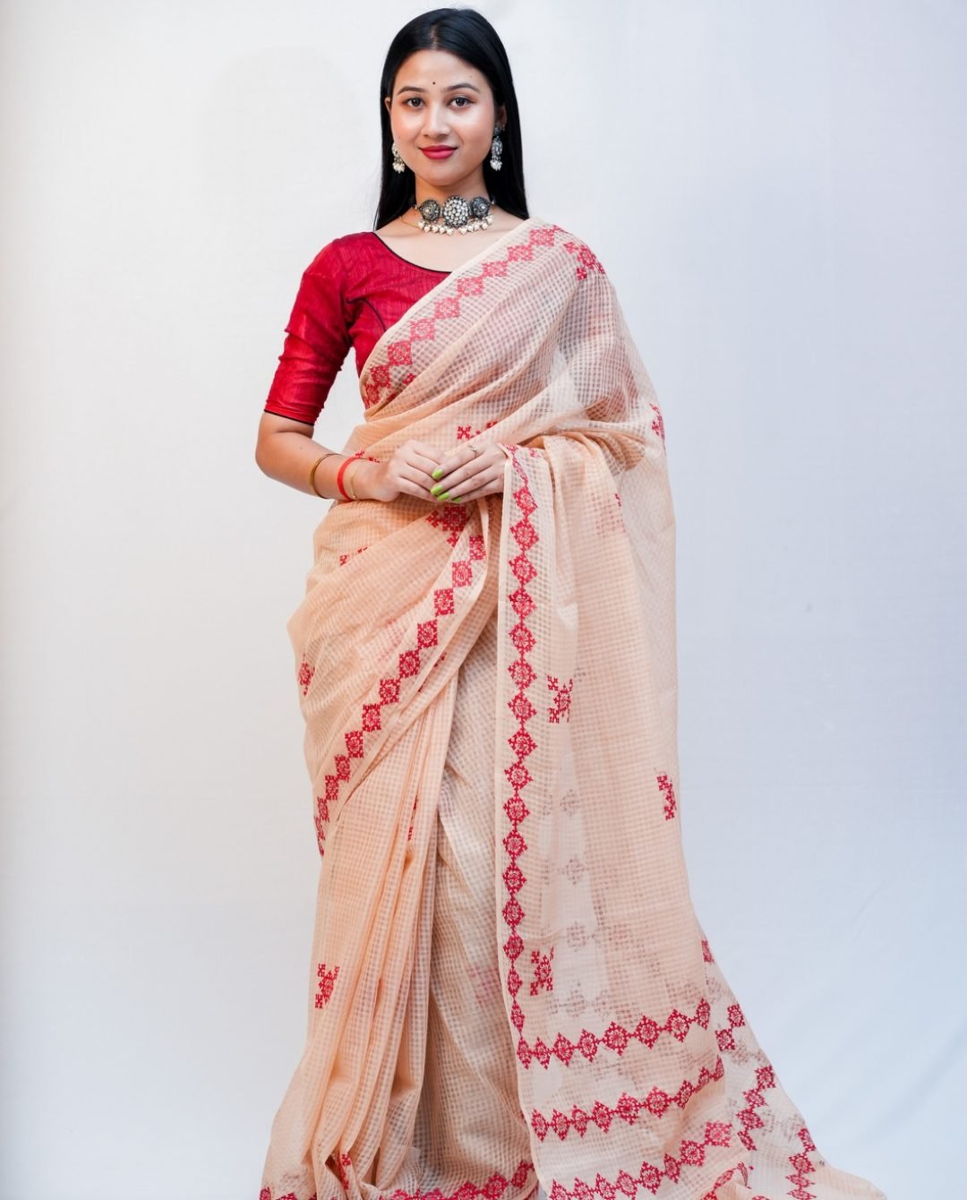 Soft, breathable, and beautifully woven — this cotton saree by Neelam Creation brings effortless grace to your everyday style.