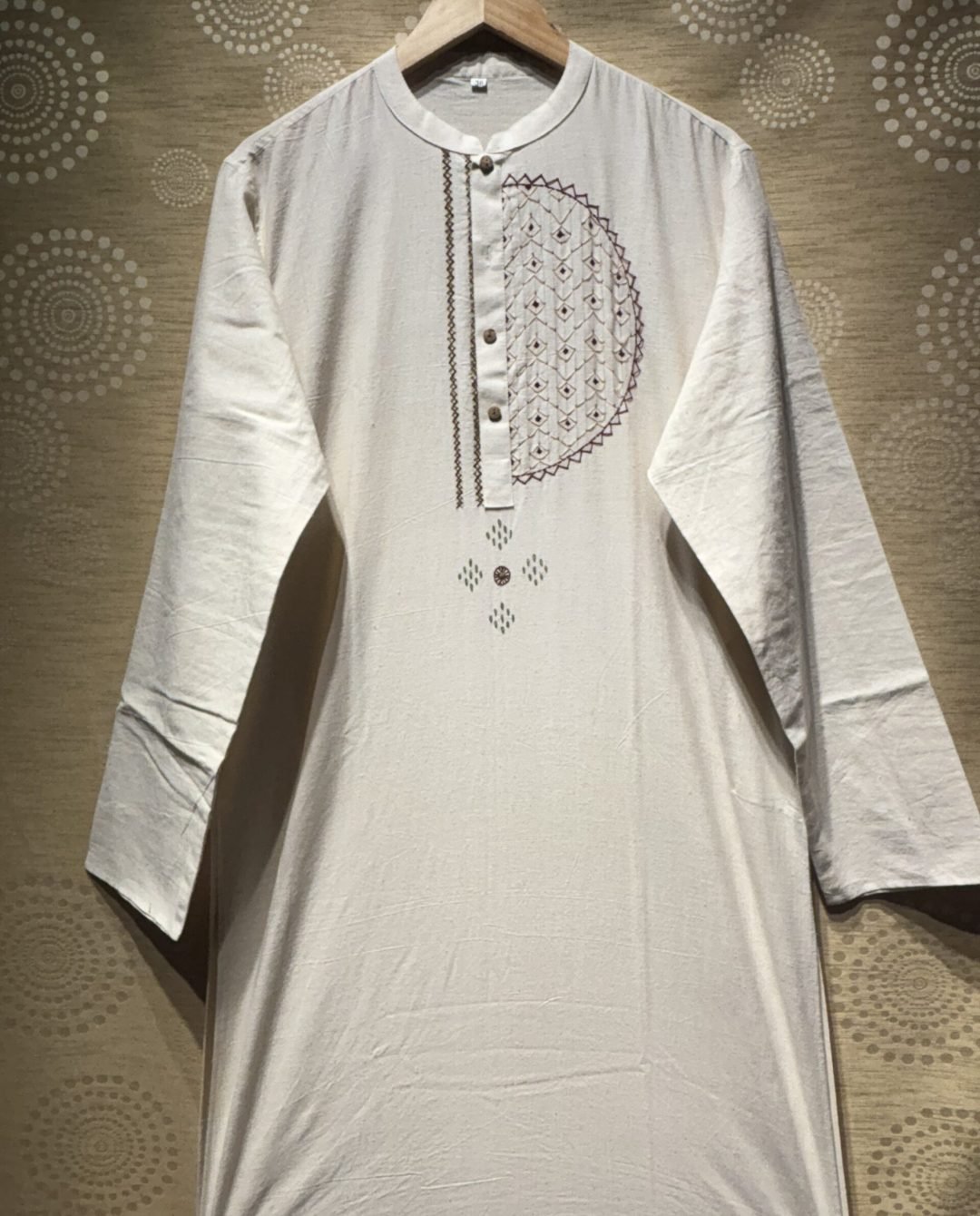 Celebrate every moment in breathable comfort and classic style. Cotton Panjabi by Neelam Creation.